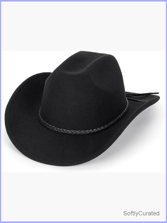 Classic Roll Up Cowboy Hat with Buckle Belt Unisex Western Fedora main image 4
